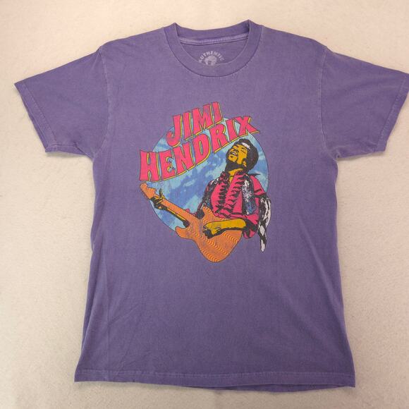 Jimi Hendrix Band Crew Neck Short Sleeve Graphic Shirt Mens Size Small S Purple - Picture 2 of 9